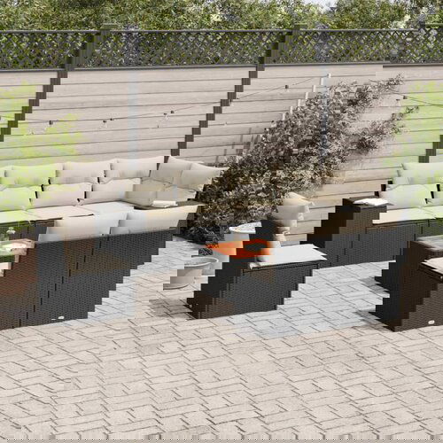 vidaXL 9-dijelni set vrtnih sofa s jastucima crni od poliratana Cijene