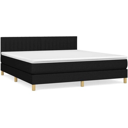  Krevet s oprugama i madracem crni 160x200 cm od tkanine Slike