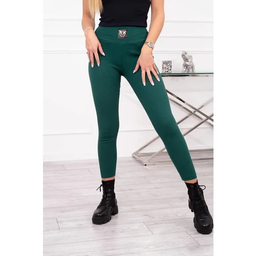 Kesi Ribbed high-waisted leggings in dark green