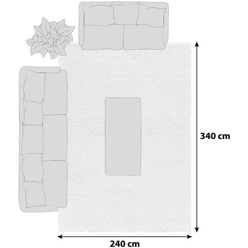 XXXL Preproga Fluffy, 240x340cm, Bela Slike