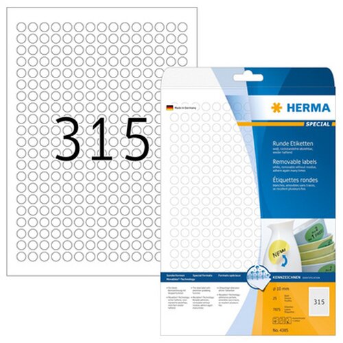 Herma okrogle samolepilne etikete superprint 4385, (&amp;oslash; 10) , 25/1 Slike