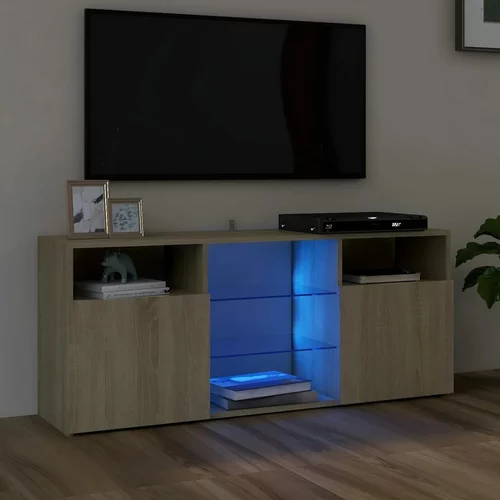 TV ormarić s LED svjetlima boja hrasta sonome 120 x 30 x 50 cm
