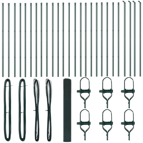 vidaXL zavarena žičana ograda s 13 stupova Zelena 1,2 x 50 m Čelik Cijene