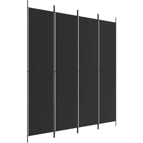  pregrada s 4 panela crna 200 x 220 cm od tkanine Slike