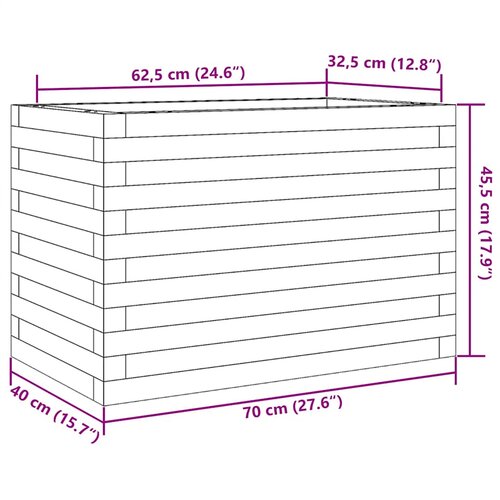  Vrtna sadilica vo&amp;scaron;tano smeđe boje 70x40x45,5 cm od borovine Slike