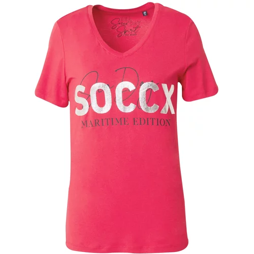 Soccx Majica srebrno-siva / rubin rdeča / črna