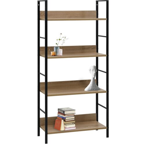 Maison Chic Knjižna omara - Knjižna polica - Knjižni regal 4-nadstropna hrast 60x27,6x124,5 cm inž. les, (21723466) Slike
