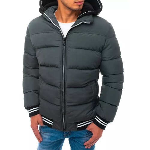 DStreet Gray men's winter jacket TX3735 Slike