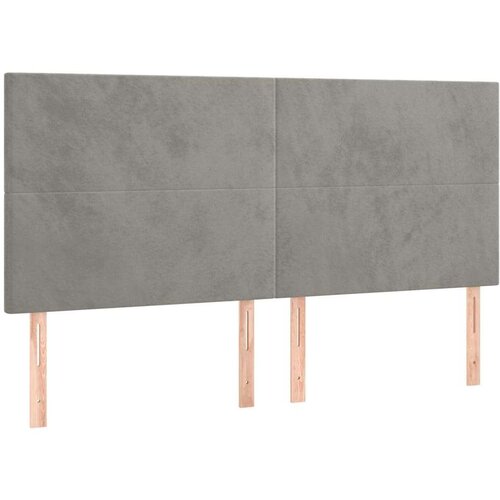 VidaXL Krevet box spring s madracem LED svjetlosivi 180x200 cm bar&amp;scaron;un Slike