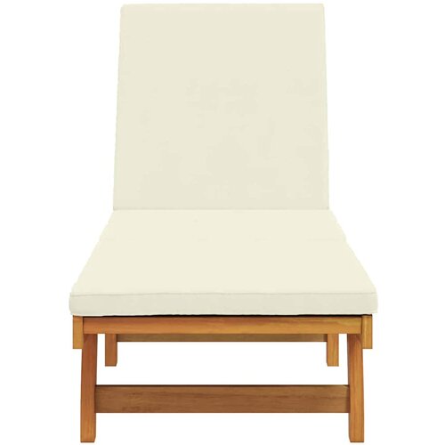  Ležaljka Smeđa i krem 199 x 63 x 85 cm Čvrsto drvo akacije Slike