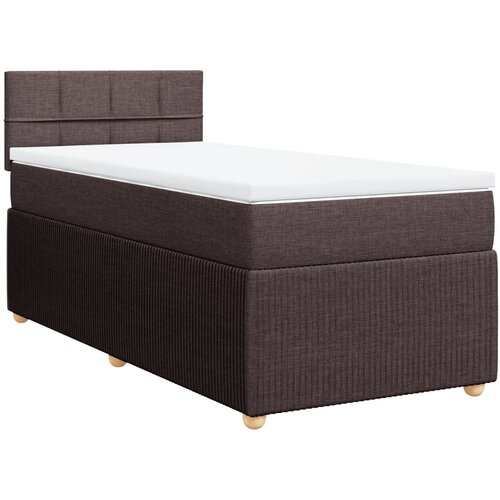 VidaXL Box spring postelja z vzmetnico temno rjava 100x200 cm blago, (21308214) Slike