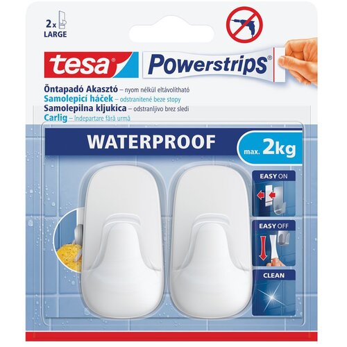 Tesa Powerstrips Zidna kukica (2 Kom., Plastika) Slike