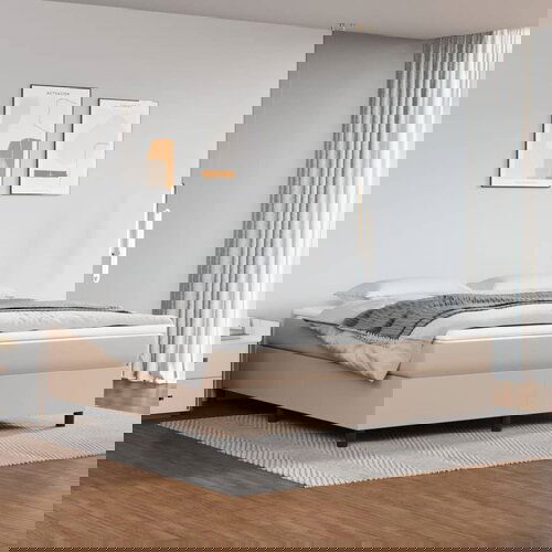 The Living Store Box spring postelja z vzmetnico kapučino 180x200cm umetno usnje - Box Spring Postelja, (21511974) Cene