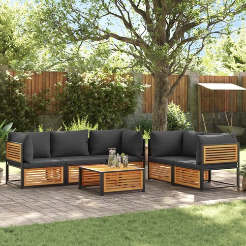 VidaXL 6-dijelna set vrtnih sofa s jastucima masivno bagremovo drvo Slike