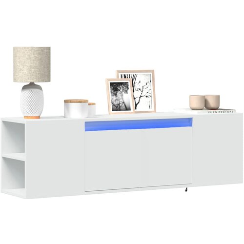 VidaXL Zidni TV ormarić s LED svjetlima bijeli 135x31x39,5 cm Slike