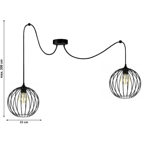  Luster na sajli MATT 2xE27/60W/230V pauk Slike