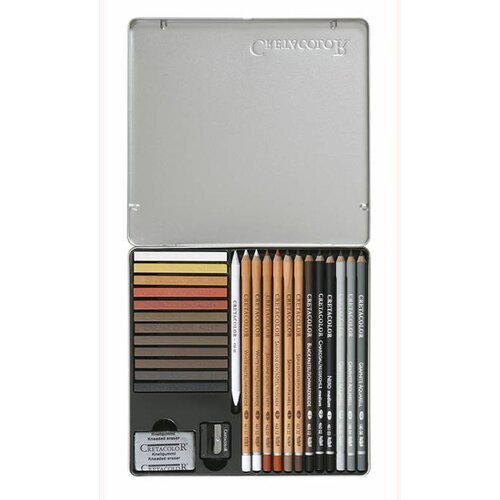 CRETACOLOR Set olovaka i kredi za crtanje Creativo box 400 31, 27 komada Cene