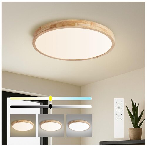 Brilagi prigu&amp;scaron;iva LED svetiljka WOODLINE LED/72W/230V 3000-6000K hrast prečnik 60 cm +daljinski upravljač Slike