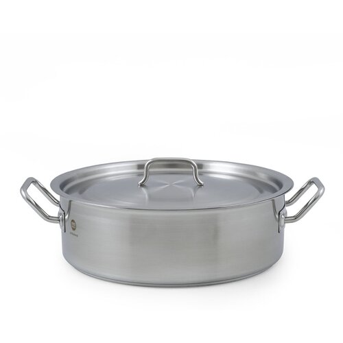 Metalac Profesionalna plitka šerpa od nerđaјućeg čelika 34 cm/10 l sa poklopcem Slike