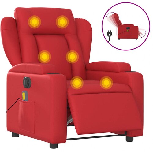 Maison Chic Električni masažni naslanjač - Relax naslanjač rdeče umetno usnje, (22134543) Cene