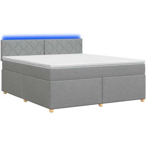  Boxspring krevet s madracem Svjetlosiva 140 x 190 cm Tkanina - Svjetlosiva 140 x 190 cm Dizajn s rombovima Cijene