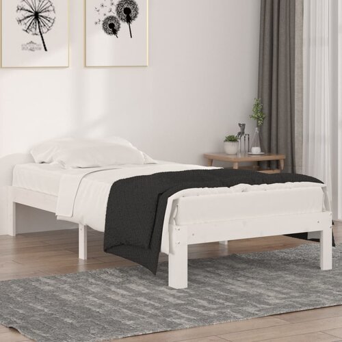 The Living Store Posteljni okvir bel iz trdnega lesa 90x190 cm - Posteljni Okvir, (21529845) Cene
