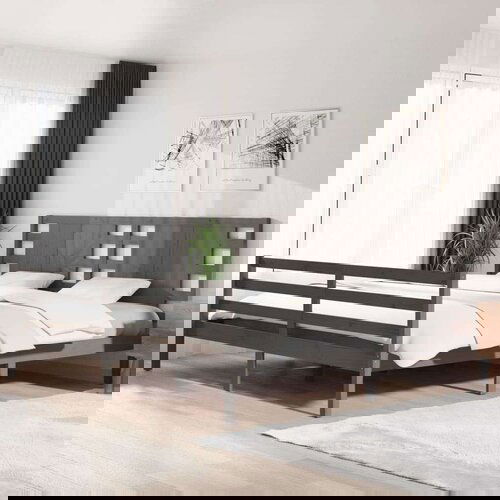  Posteljni okvir siv iz trdne borovine 200x200 cm, (20648597) Slike