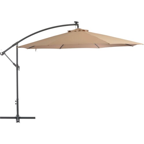 In Previsni senčnik z LED lučmi in kovinskim drogom 350 cm taupe Cene