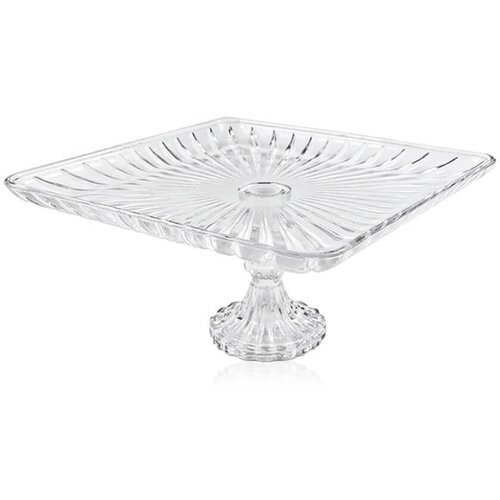Alegre Servirni krožnik s podstavkom Glass 25x25cm / kvadraten / steklo, (5000198935) Cene