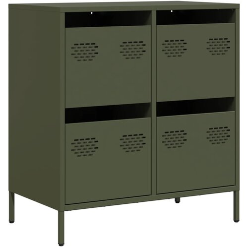 Maison Chic Komoda - Predalnik olivno zelena 68x39x73,5 cm hladno valjano jeklo, (21718997) Slike