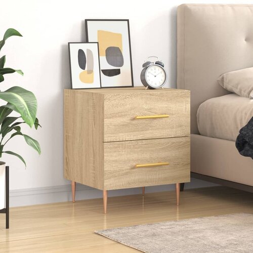 VidaXL Nočna omarica sonoma hrast 40x35x47,5 cm inženirski les Slike