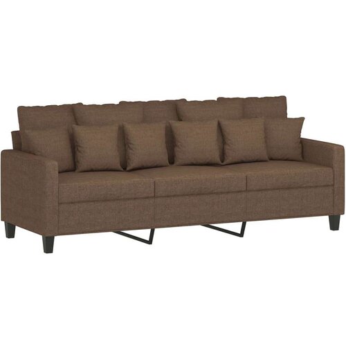  3-dijelni set sofa s jastucima smeđi od tkanine Slike