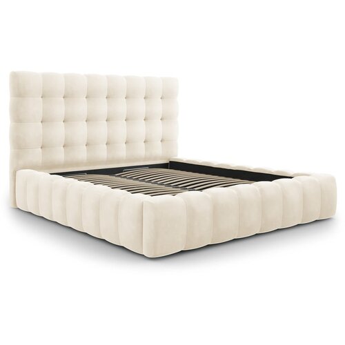 Cosmopolitan Design Bež tapecirani bračni krevet s prostorom za odlaganje s podnicom 200x200 cm Bali – Cijene