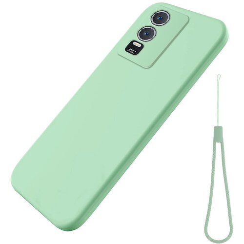 INORCO Ovitek za telefon iz tekočega silikona za vivo Y76s/Y76 5G, mehka podloga, hrbtni pokrov proti praskam s trakom, (22034486) Slike