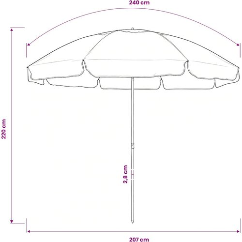  Suncobran za plažu žuta boja pijeska 240 cm Slike