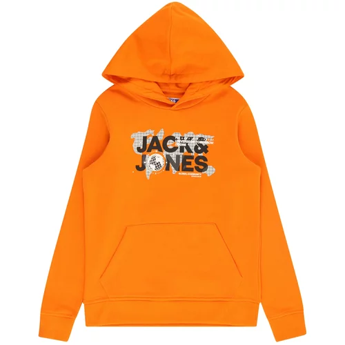 Jack & Jones Sweater majica 'Dust' siva / narančasta / crna / bijela