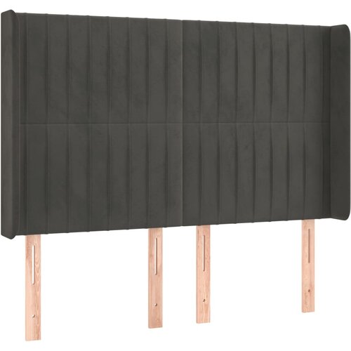 Maison Chic vzglavna omarica - nočna omarica - posteljna omarica z u&amp;scaron;esi temno sivo 147x16x118/128 cm žamet, (21711858) Slike