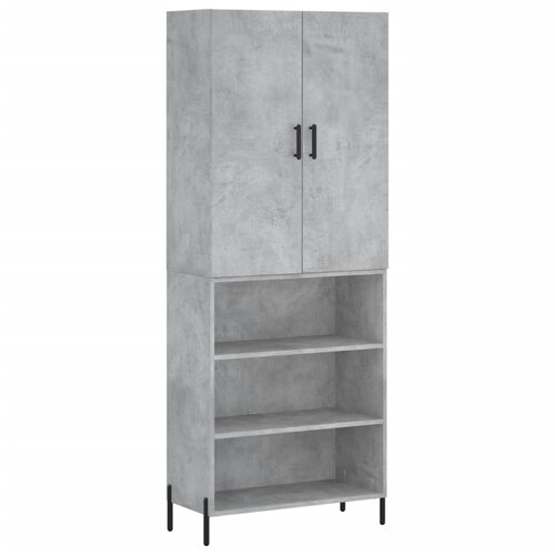 Maison Chic Visoka Komoda - Predalnik betonsko siva 69,5x34x180 cm inženirski les, (21722668) Cene