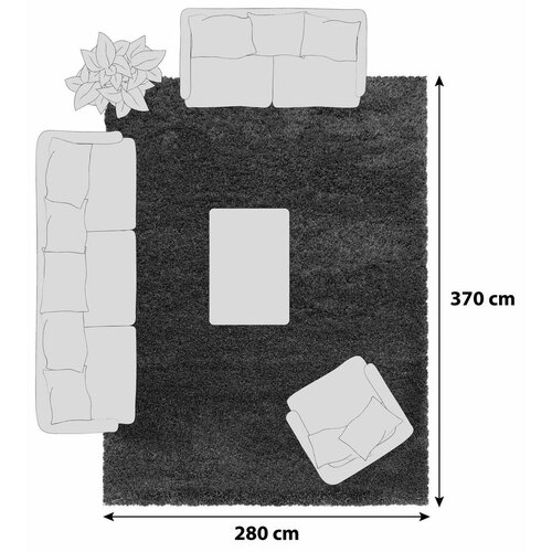 XXXL Preproga Fluffy, 280x370cm, Siva Slike