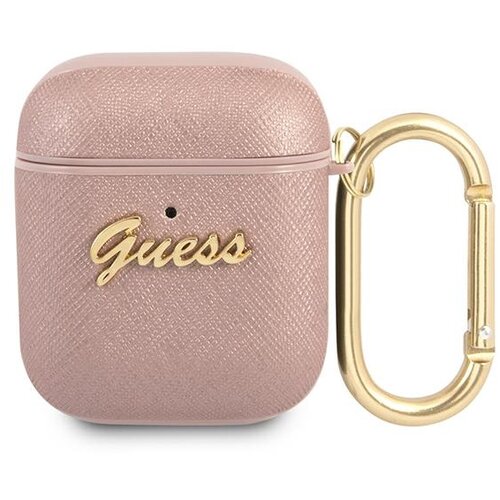 Guess OVITEK ZA AIRPODS 1 2 SAFFIANO SCRIP METAL COLLECTION ROZA, (5000073459) Slike