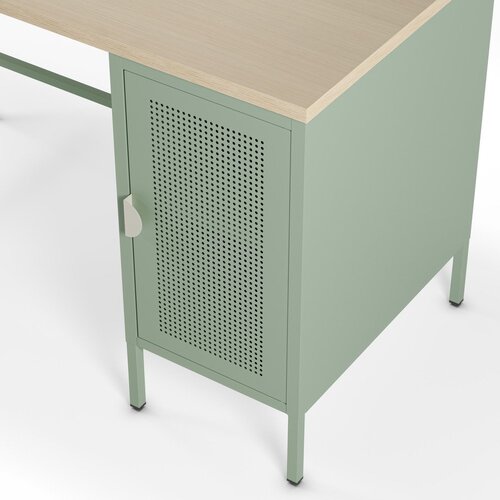 Marckeric Pisalna miza z mizno plo&amp;scaron;čo v hrastovem dekorju 60x120 cm Sayla &amp;ndash; Slike