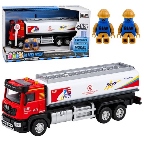 Tank Truck Metal Drive Lights Sounds Red and White 1:40 Slike