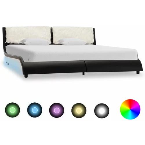  za krevet od umjetne kože LED crno-bijeli 180 x 200 cm