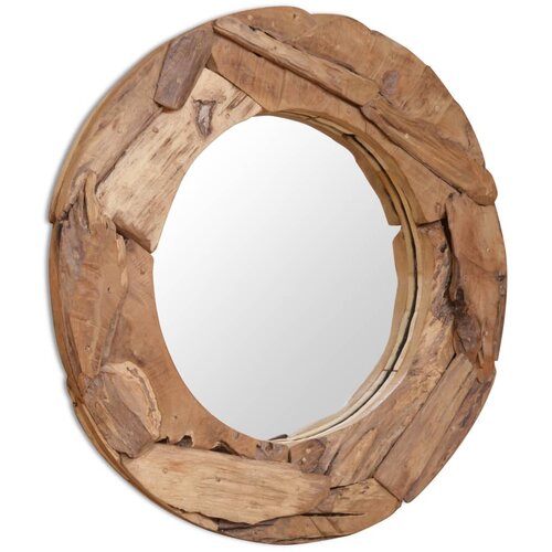 vidaXL Okrasno ogledalo tikovina 80 cm okrogle oblike Cene