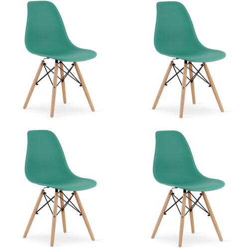 Brandless OSAKA stol zelena / naravne noge x 4, (22030881) Cene