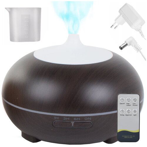  LED RGB ovlaživač zraka difuzor 300ml isparivač + daljinski upravljač tamno smeđa Slike