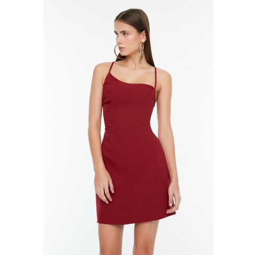 Trendyol Claret Red Back Detailed Dress Slike