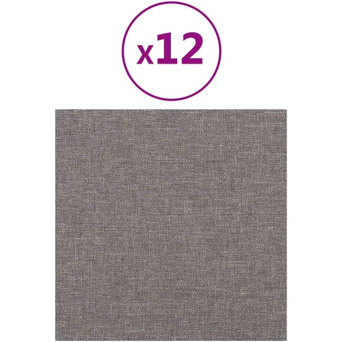  Zidna uzglavlja 12 pcs Svijetlo siva 30 x 30 cm tkanina Slike