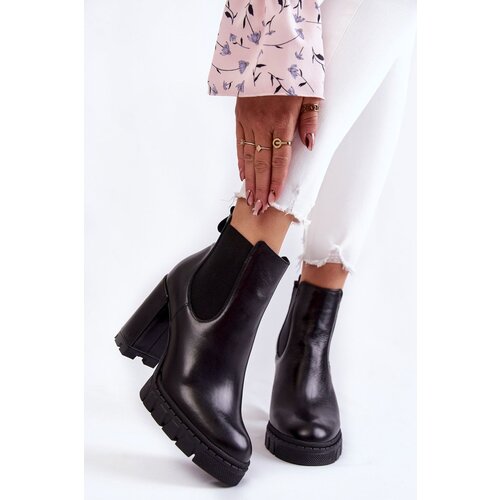 PA2 Leather Boots Smooth On A Bar Black Eldey Slike