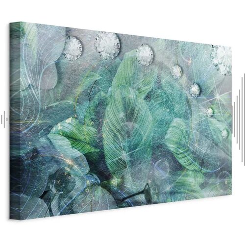  Slika - Turquoise Leaves (1 Part) Wide 90x60 Cijene